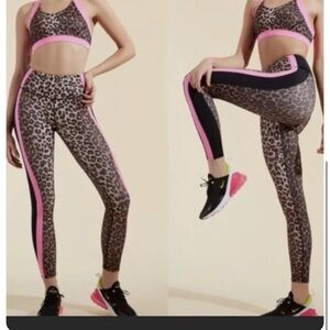 Veronica Beard x Bandier Leopard Side Stripe Leggings